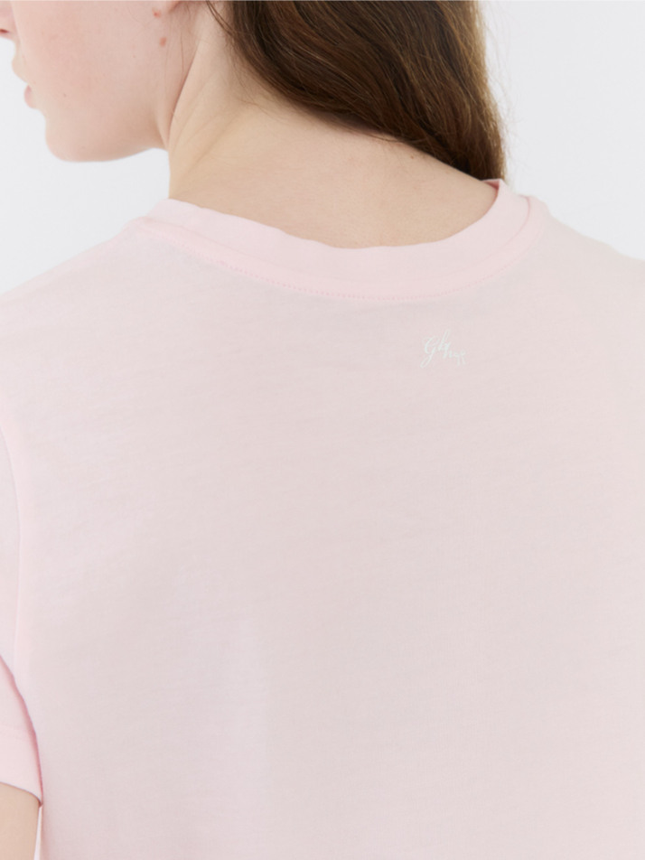 TWIN RIBBON TSHIRTS / LIGHT PINK