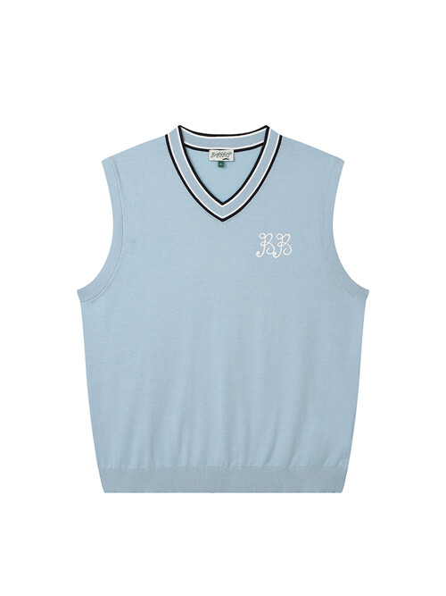 BB CELEBRATE V-NECK UNISEX KNIT VEST_BLUE