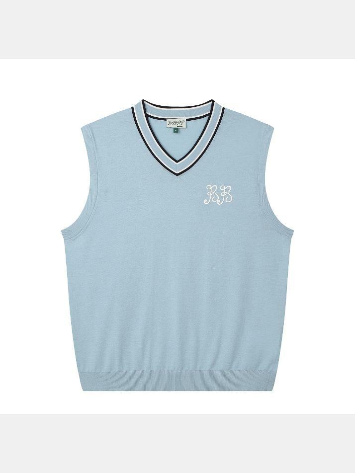 BB CELEBRATE V-NECK UNISEX KNIT VEST_BLUE