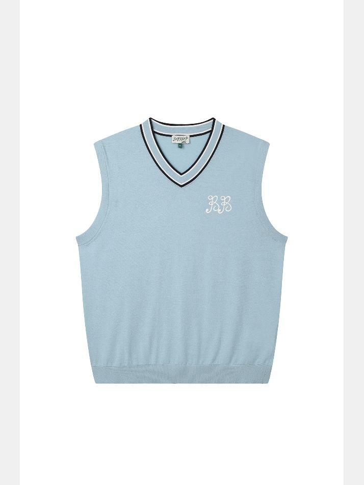 BB CELEBRATE V-NECK UNISEX KNIT VEST_BLUE