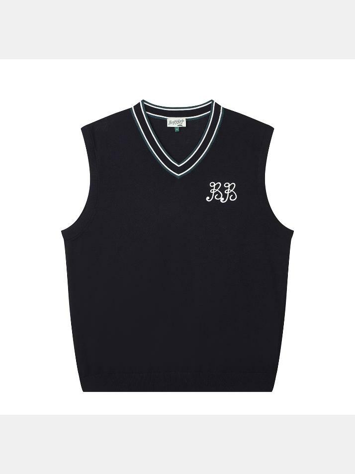 BB CELEBRATE V-NECK UNISEX KNIT VEST_NAVY