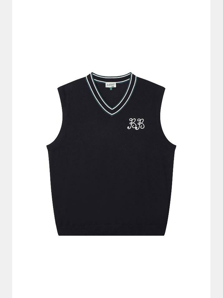 BB CELEBRATE V-NECK UNISEX KNIT VEST_NAVY