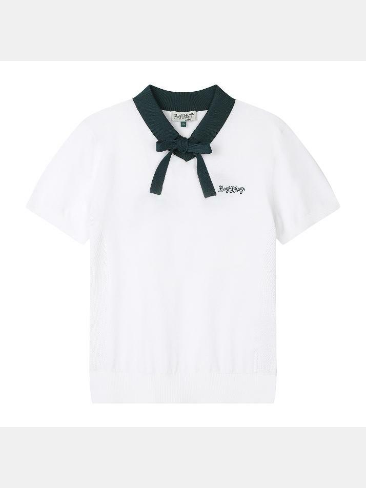BB CELEBRATE TWOWAY WOMEN V-NECK KNIT_WHITE