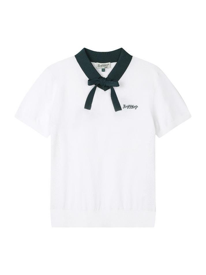 BB CELEBRATE TWOWAY WOMEN V-NECK KNIT_WHITE