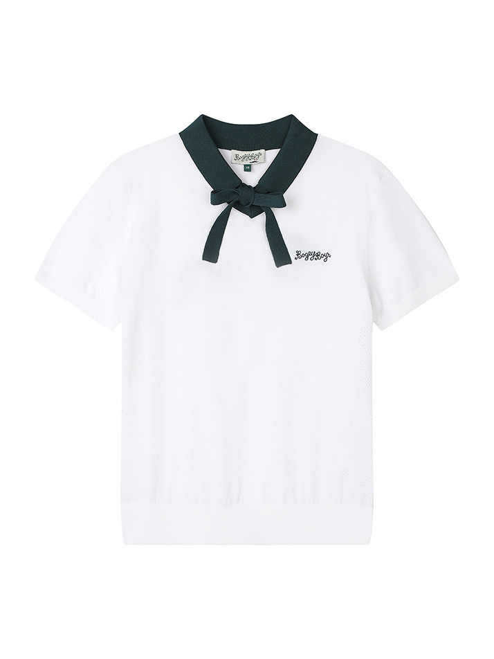 BB CELEBRATE TWOWAY WOMEN V-NECK KNIT_WHITE