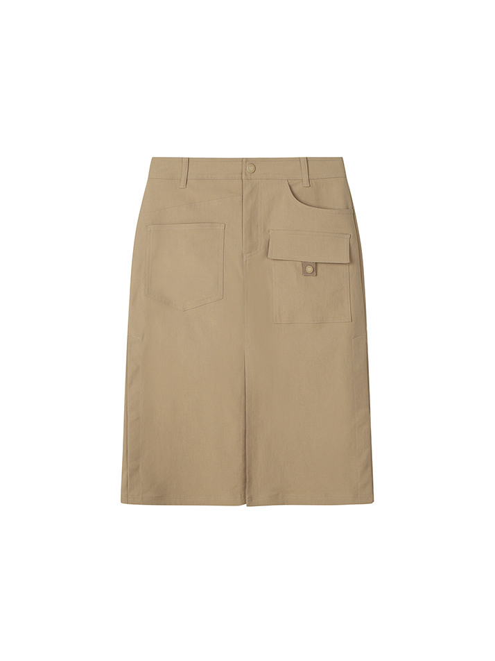 BB H-LINE 4WAY SLIT WOMEN SKIRT_BEIGE