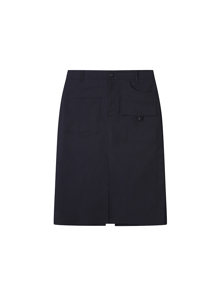 BB H-LINE 4WAY SLIT WOMEN SKIRT_NAVY