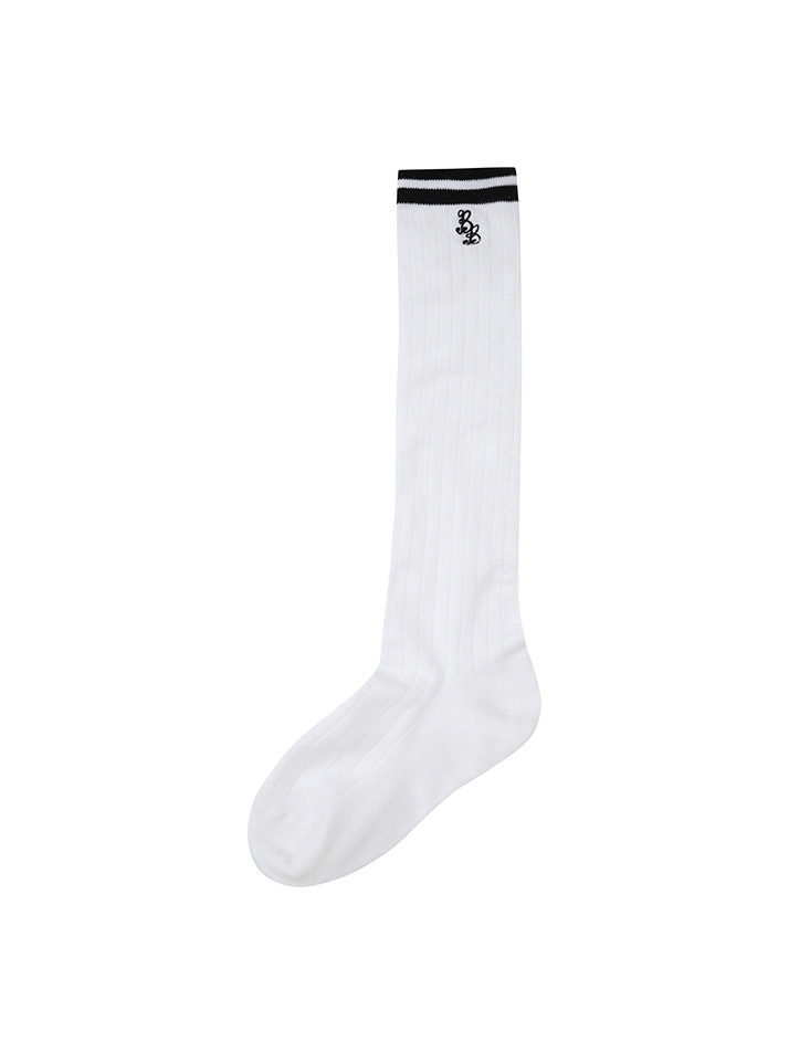 BB STRIPE WOMEN KNEE SOCKS_WHITE