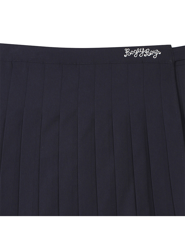 BB PLEATS LAYERED WOMEN WRAP SKIRT_NAVY