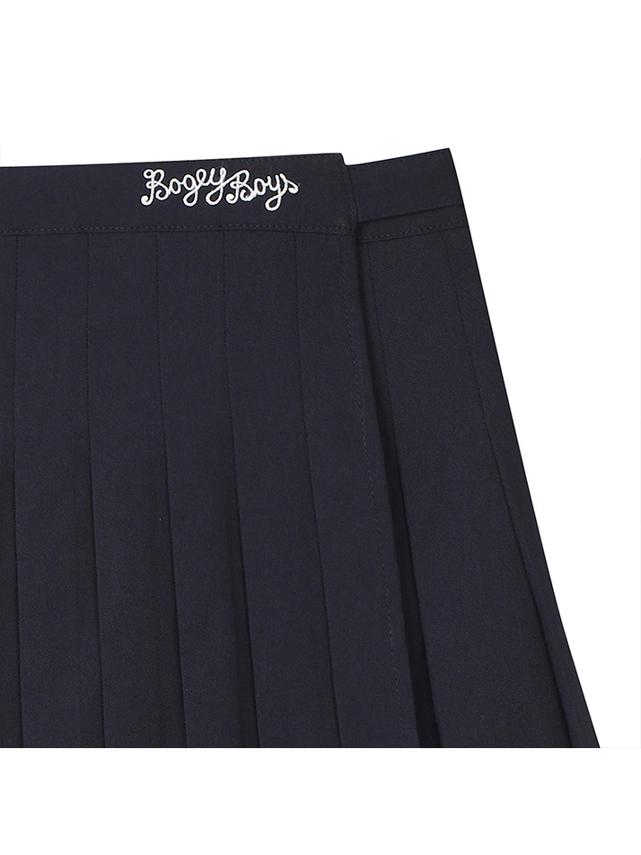 BB PLEATS LAYERED WOMEN WRAP SKIRT_NAVY