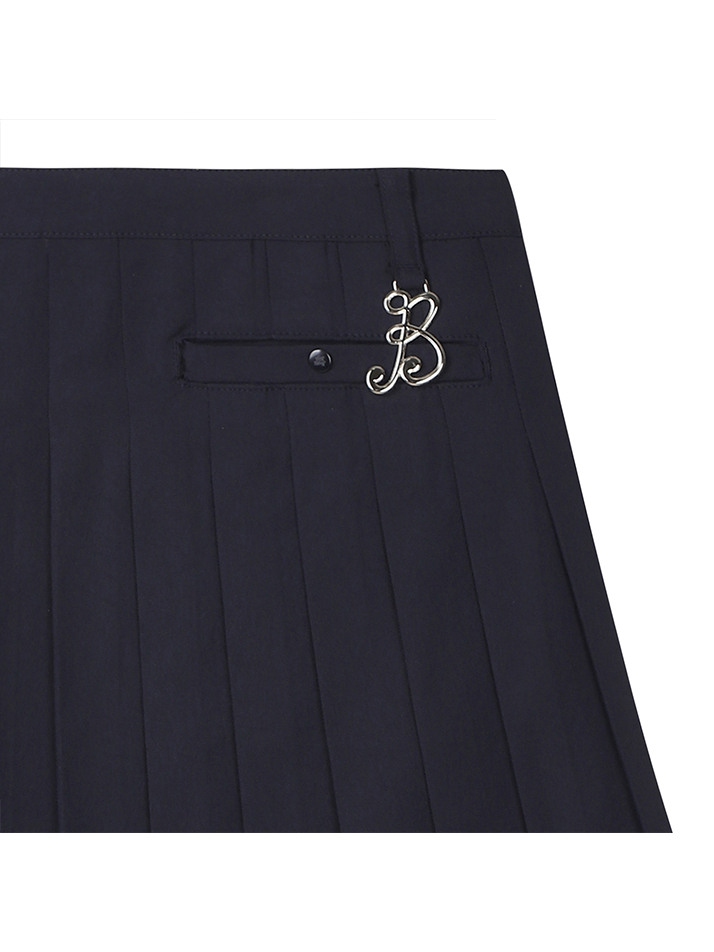 BB PLEATS LAYERED WOMEN WRAP SKIRT_NAVY