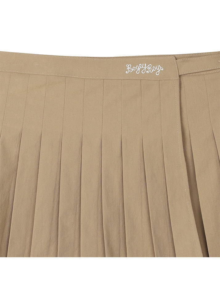 BB PLEATS LAYERED WOMEN WRAP SKIRT_BEIGE