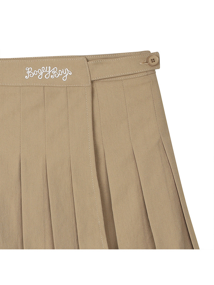 BB PLEATS LAYERED WOMEN WRAP SKIRT_BEIGE