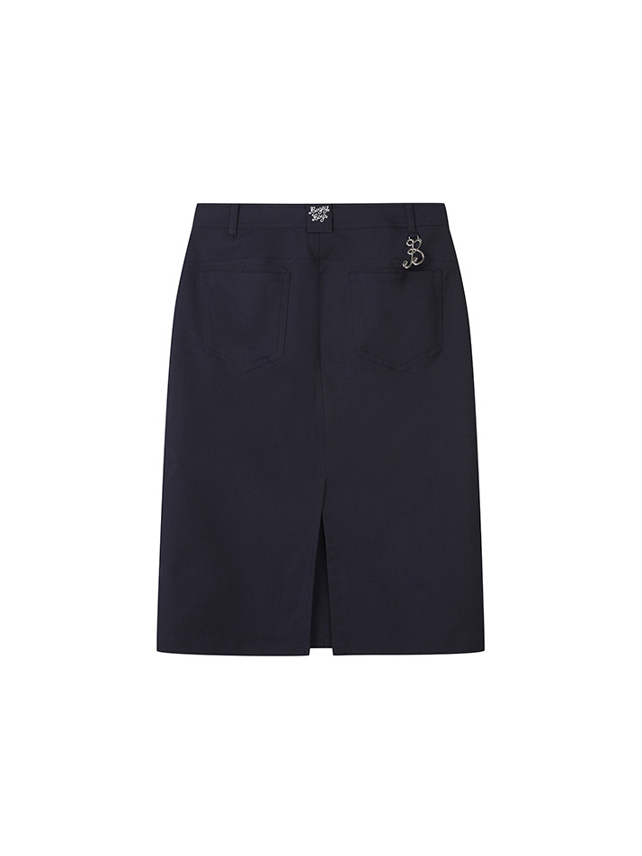 BB H-LINE 4WAY SLIT WOMEN SKIRT_NAVY
