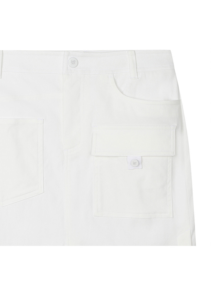 BB H-LINE 4WAY SLIT WOMEN SKIRT_WHITE