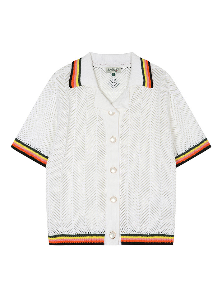 BB CAVANA CROCHET UNISEX KNIT SHIRTS_WHITE