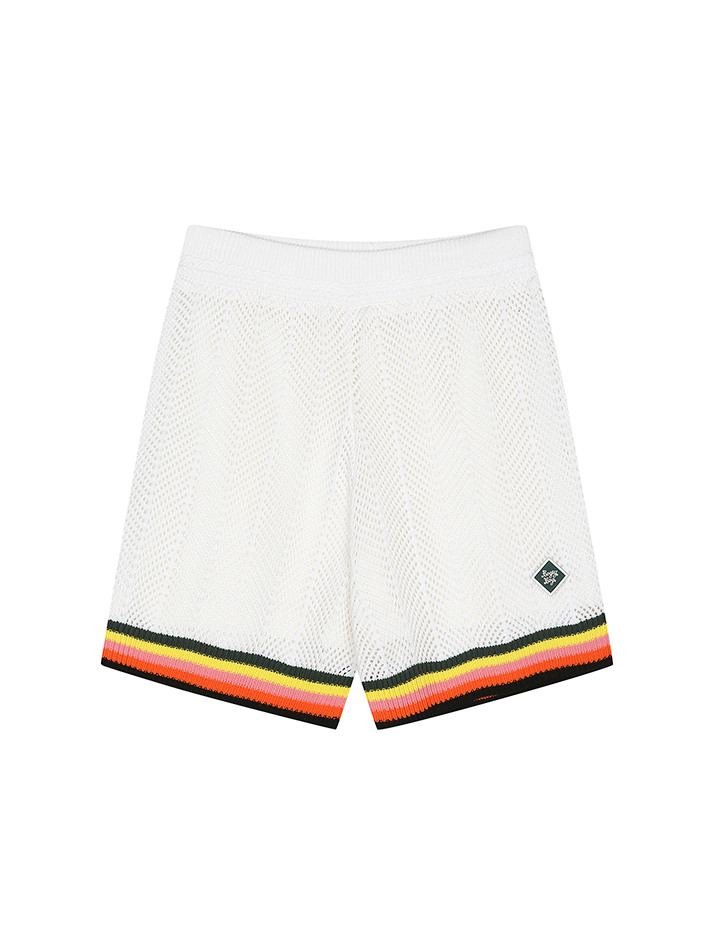 BB CAVANA CROCHET UNISEX KNIT SHORTS_WHITE