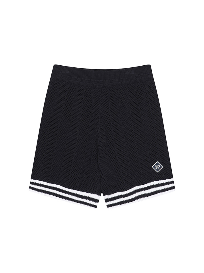 BB CAVANA CROCHET UNISEX KNIT SHORTS_NAVY