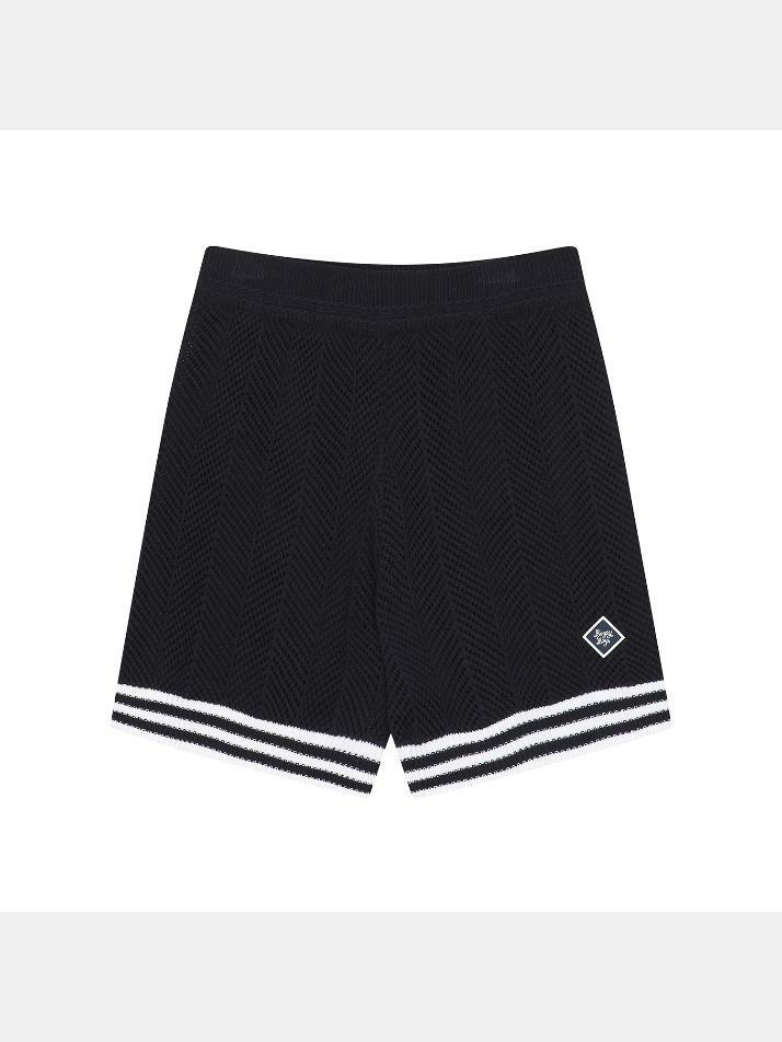 BB CAVANA CROCHET UNISEX KNIT SHORTS_NAVY