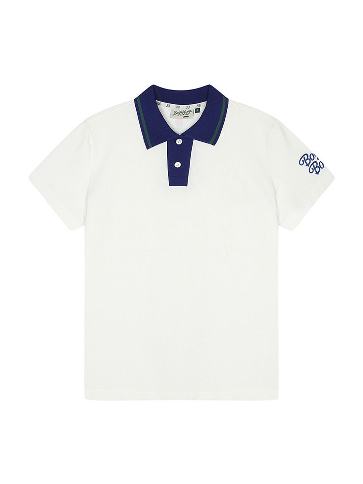 BB COLLAR TIPPNG WOMEN POLO T-SHIRT_WHITE