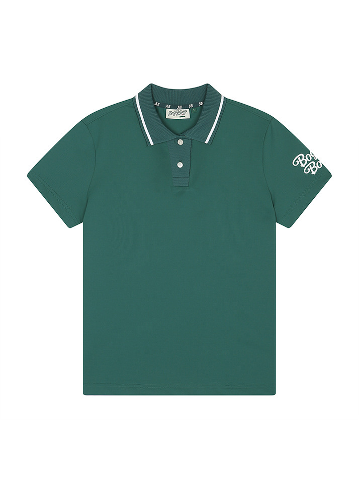 BB COLLAR TIPPNG WOMEN POLO T-SHIRT_GREEN