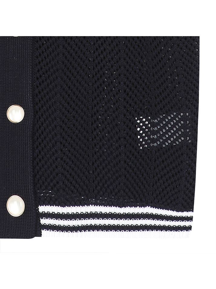 BB CAVANA CROCHET UNISEX KNIT SHIRTS_NAVY