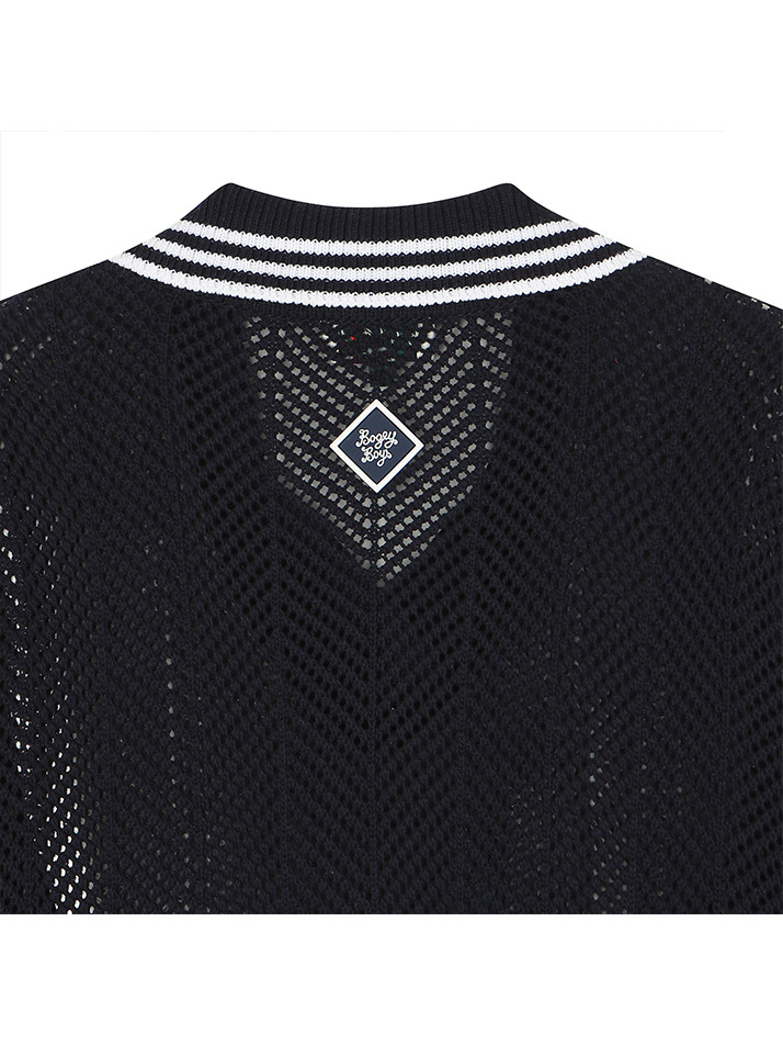 BB CAVANA CROCHET UNISEX KNIT SHIRTS_NAVY