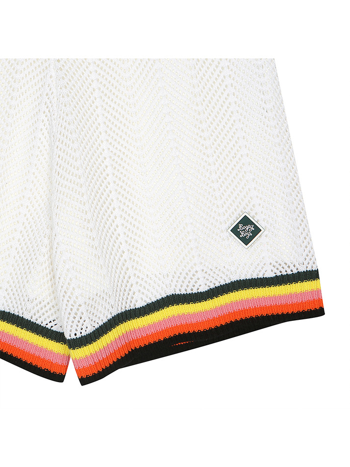 BB CAVANA CROCHET UNISEX KNIT SHORTS_WHITE