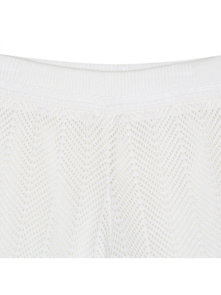 BB CAVANA CROCHET UNISEX KNIT SHORTS_WHITE