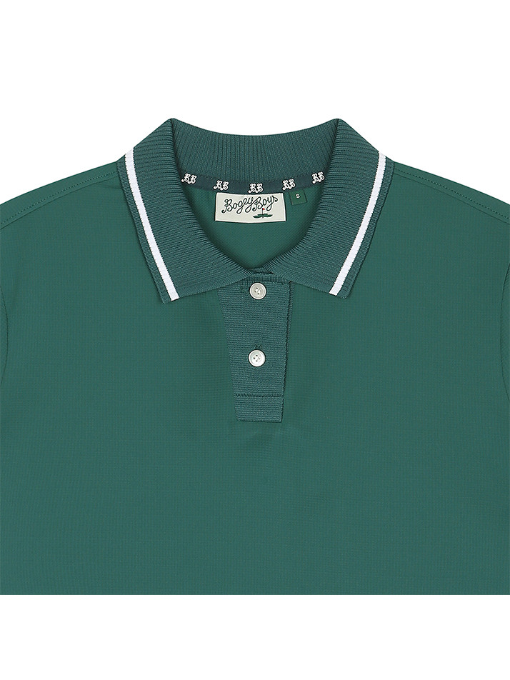 BB COLLAR TIPPNG WOMEN POLO T-SHIRT_GREEN