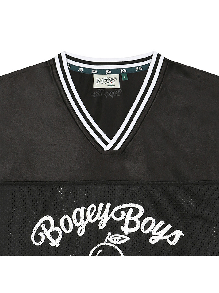 BB SEMI OVER FIT MEN MESH RUGBY T-SHIRT_BLACK