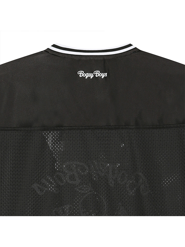 BB SEMI OVER FIT MEN MESH RUGBY T-SHIRT_BLACK