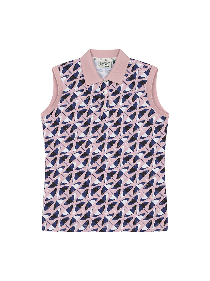 BB CAVANA ALL OVER PRINT WOMEN POLO T-SHIRTS_PINK