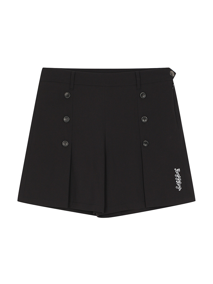 BB BUTTON DETAIL WOMEN SHORT PANTS_BLACK