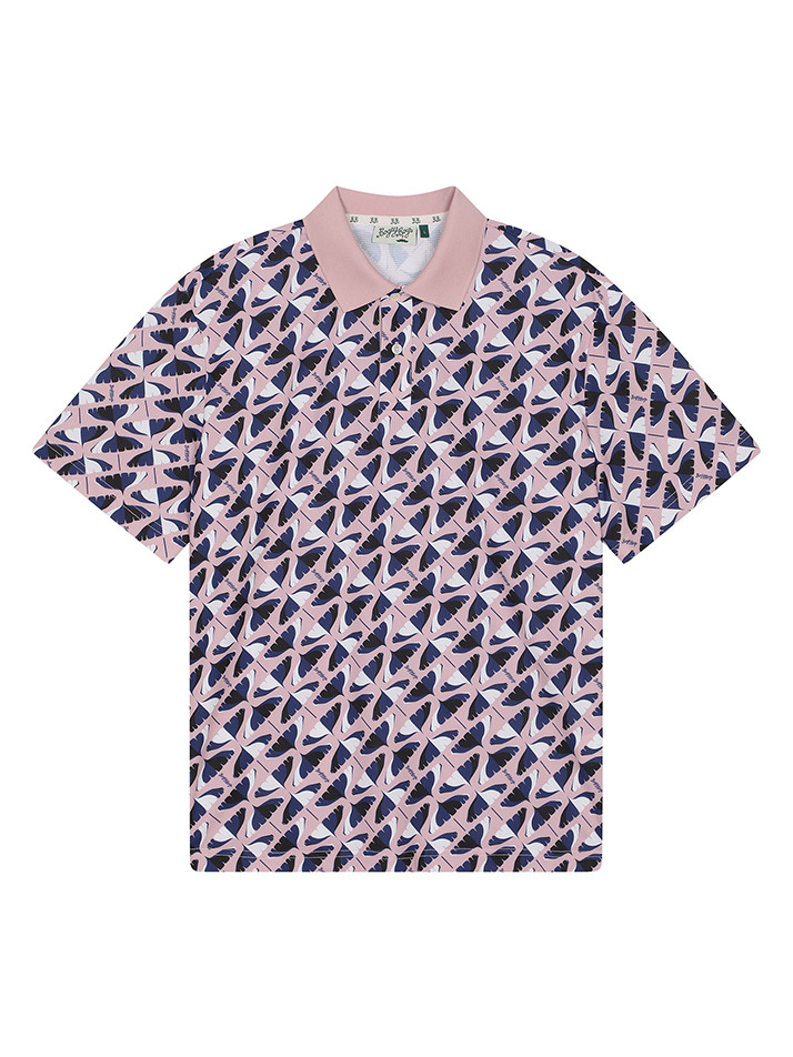 BB CAVANA ALL OVER PRINT MEN POLO T-SHIRTS_PINK