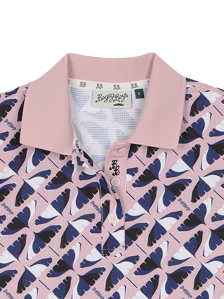 BB CAVANA ALL OVER PRINT WOMEN POLO T-SHIRTS_PINK