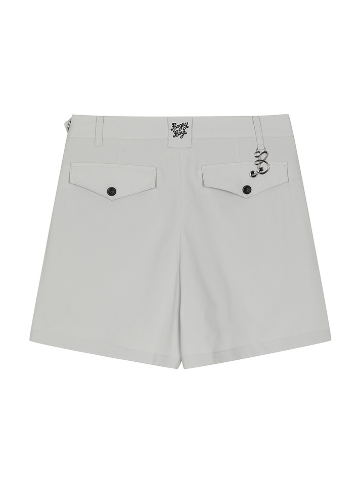 BB BUTTON DETAIL WOMEN SHORT PANTS_GREY