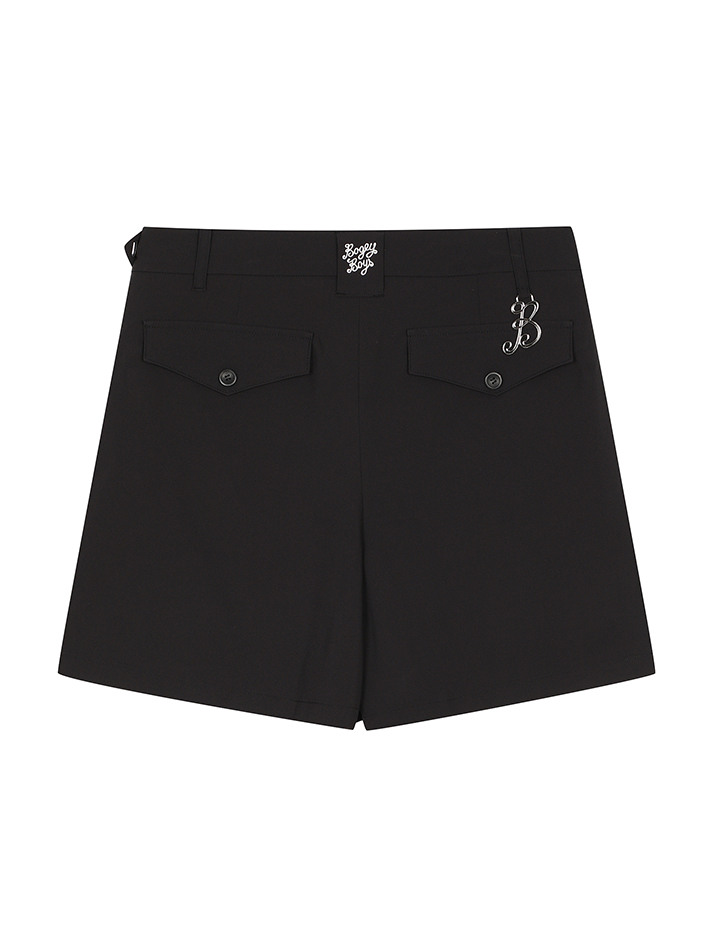BB BUTTON DETAIL WOMEN SHORT PANTS_BLACK