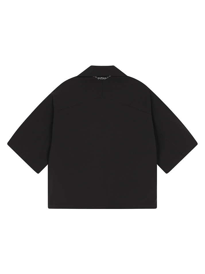 BB OVER FIT WOMEN OPEN SHIRTS JACKET_BLACK