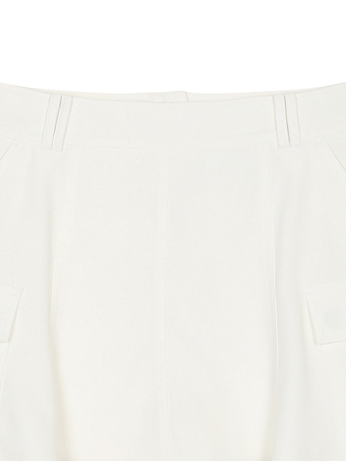 BB UTILITY POCKET WOMEN A-LINE SKIRT_WHITE