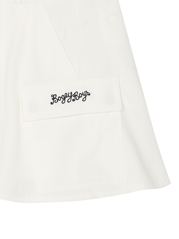BB UTILITY POCKET WOMEN A-LINE SKIRT_WHITE