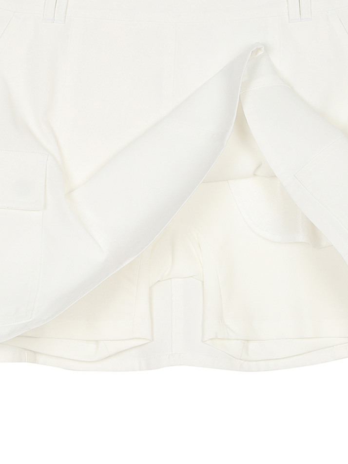 BB UTILITY POCKET WOMEN A-LINE SKIRT_WHITE