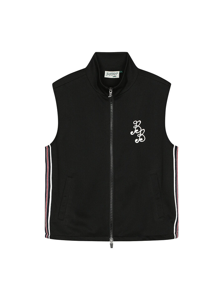 BB WOMEN BASEBALL FULL ZIP VEST_BLACK