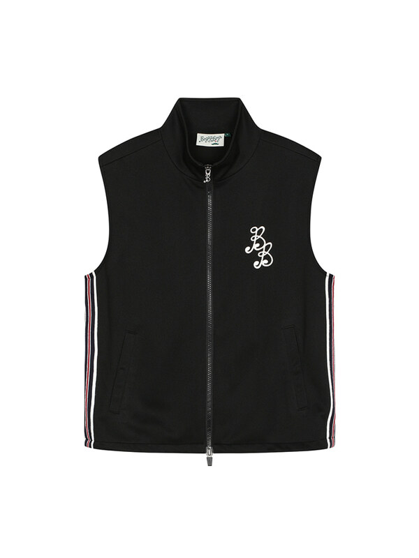 BB WOMEN BASEBALL FULL ZIP VEST_BLACK