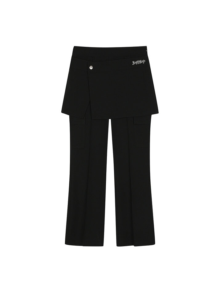 BB WOMEN SKIRT LAYERED PANTS_BLACK
