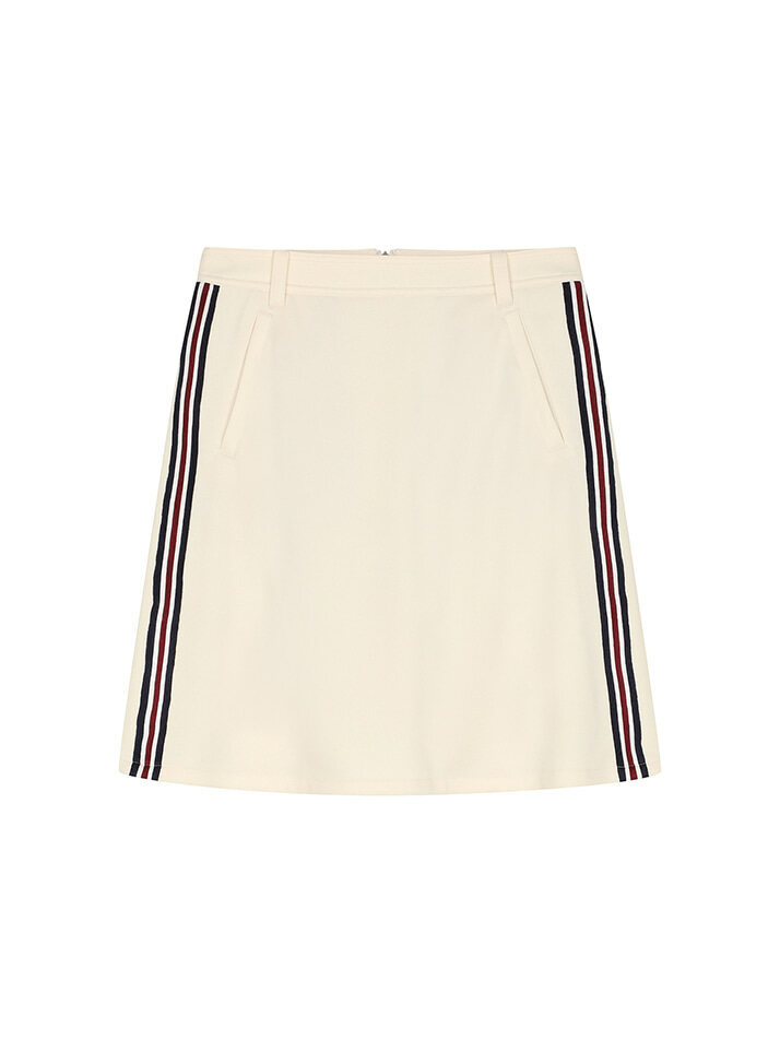 BB WOMEN BASEBALL MID SKIRT_IVORY