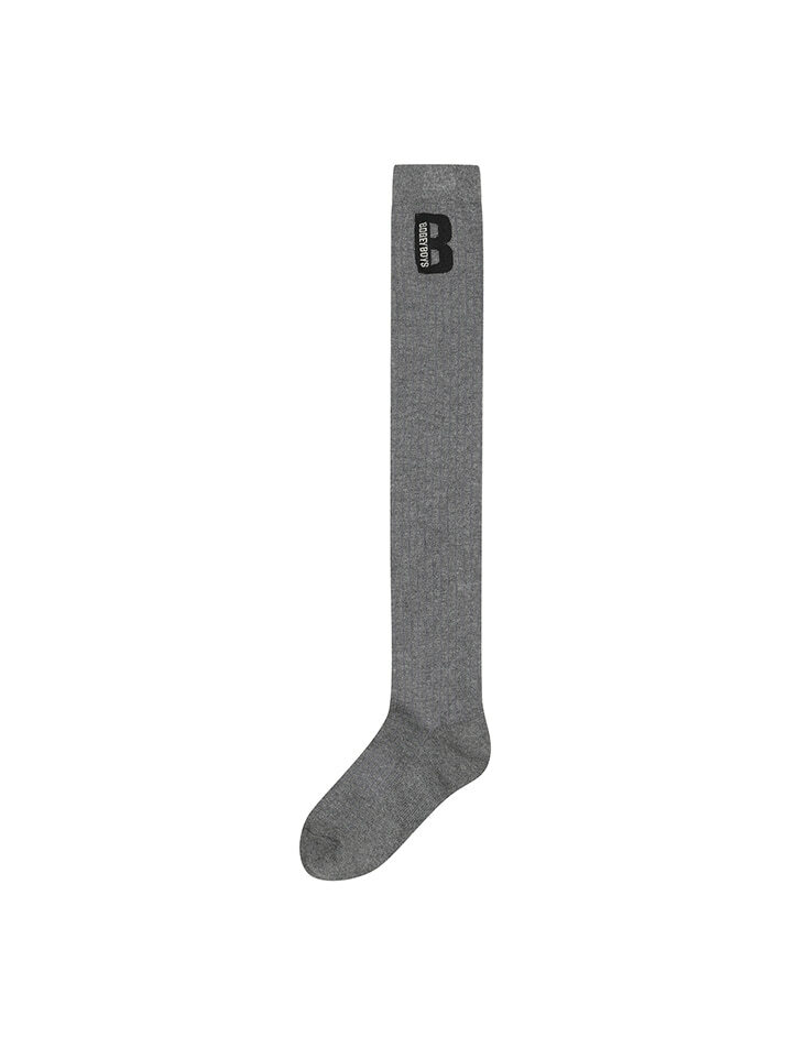 BB HERITAGE WOMEN LONG KNEE SOCKS_GREY