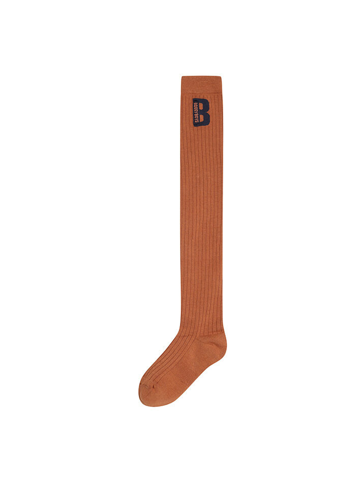 BB HERITAGE WOMEN LONG KNEE SOCKS_BROWN