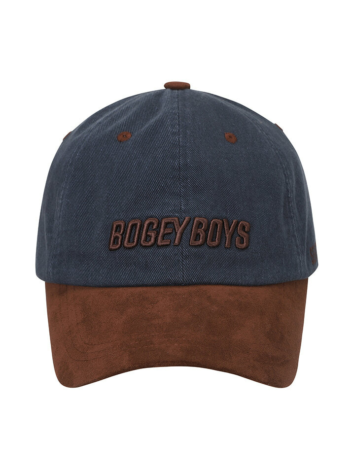 BB SUEDE BLOCKED UNISEX BALL CAP_NAVY
