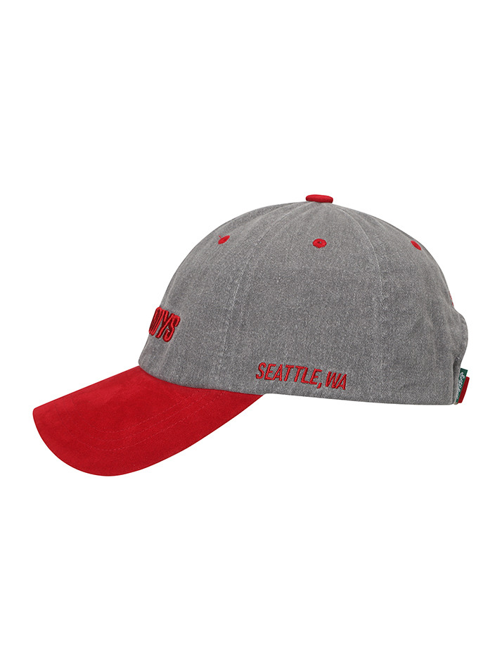 BB SUEDE BLOCKED UNISEX BALL CAP_GREY